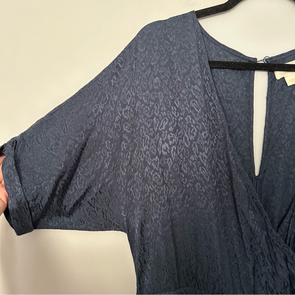 Anthropologie Maeve Jacqueline Jacquard Navy Blue Jumpsuit - Picture 5 of 10
